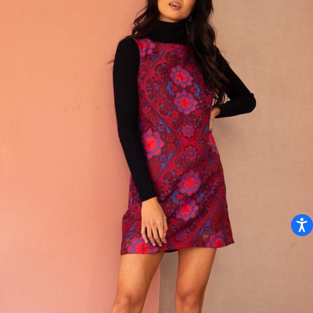 Eva Franco Eyelet Mini Dress